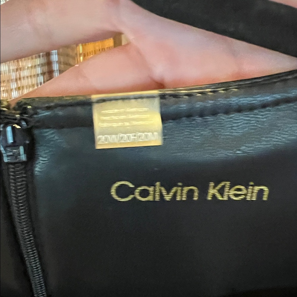 Calvin Klein Black Faux Leather Dress - Picture 3 of 4